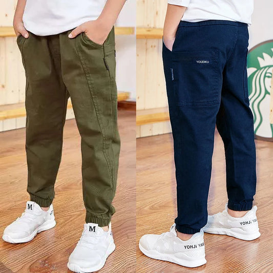 Boys Cotton Sport Pants – Spring/Autumn Casual Trousers (Ages 3–13)