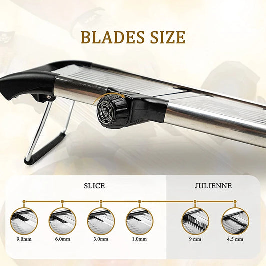 Adjustable Mandoline Slicer – Stainless Steel Vegetable Cutter.