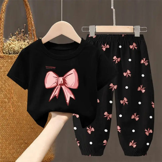 Summer Girls' 2-Piece T-Shirt & Pants Set for Toddlers