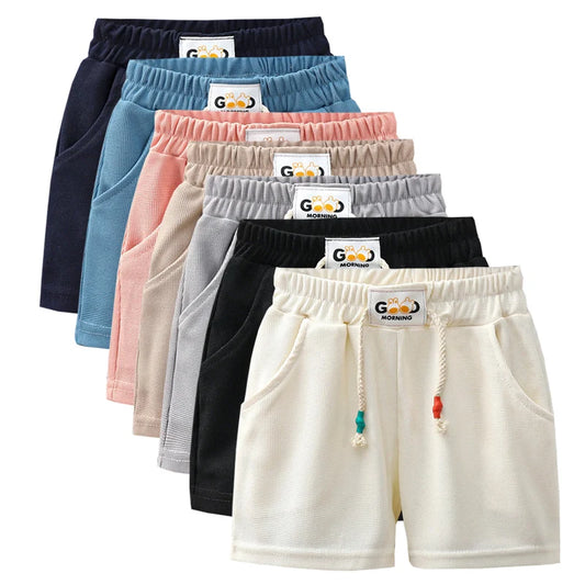 Kids' Summer Shorts – Unisex Solid Color Casual Pants